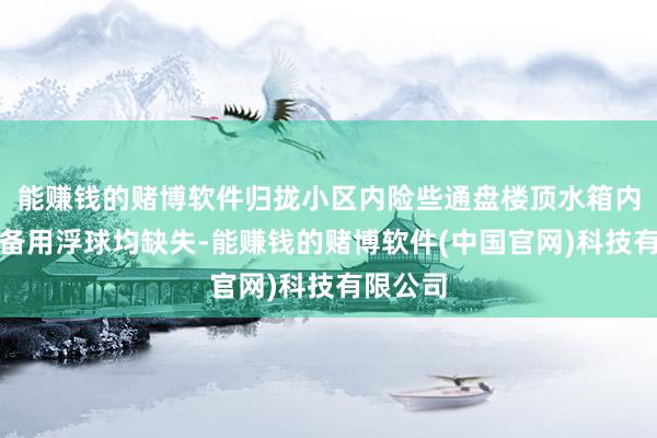 能赚钱的赌博软件归拢小区内险些通盘楼顶水箱内的铜制备用浮球均缺失-能赚钱的赌博软件(中国官网)科技有限公司