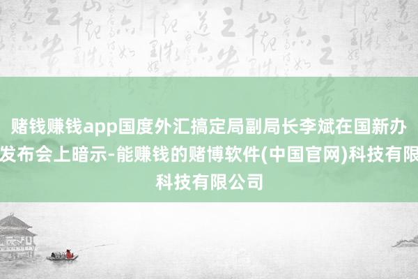 赌钱赚钱app国度外汇搞定局副局长李斌在国新办新闻发布会上暗示-能赚钱的赌博软件(中国官网)科技有限公司