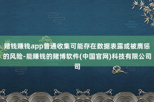 赌钱赚钱app普通收集可能存在数据表露或被膺惩的风险-能赚钱的赌博软件(中国官网)科技有限公司