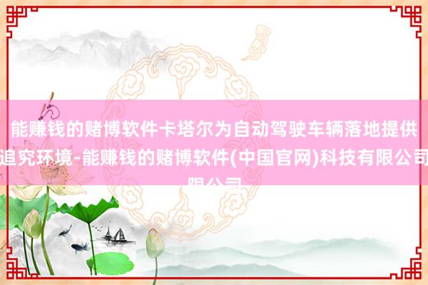能赚钱的赌博软件卡塔尔为自动驾驶车辆落地提供追究环境-能赚钱的赌博软件(中国官网)科技有限公司
