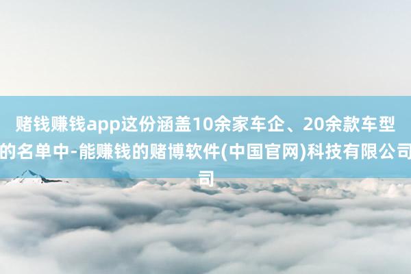 赌钱赚钱app这份涵盖10余家车企、20余款车型的名单中-能赚钱的赌博软件(中国官网)科技有限公司