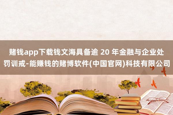 赌钱app下载钱文海具备逾 20 年金融与企业处罚训戒-能赚钱的赌博软件(中国官网)科技有限公司