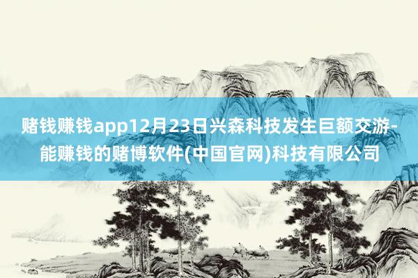 赌钱赚钱app12月23日兴森科技发生巨额交游-能赚钱的赌博软件(中国官网)科技有限公司