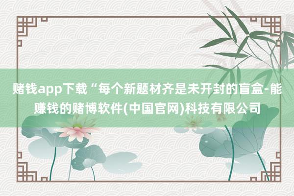 赌钱app下载“每个新题材齐是未开封的盲盒-能赚钱的赌博软件(中国官网)科技有限公司