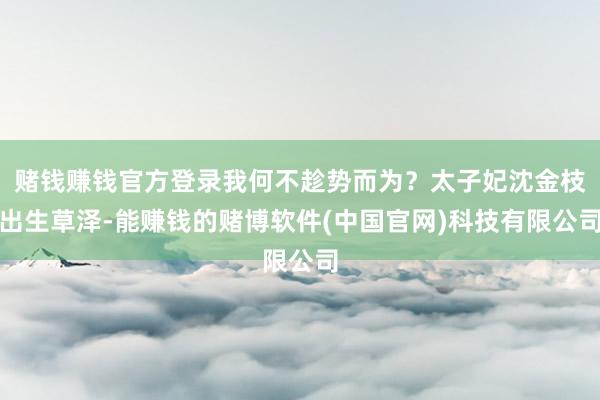 赌钱赚钱官方登录我何不趁势而为？太子妃沈金枝出生草泽-能赚钱的赌博软件(中国官网)科技有限公司